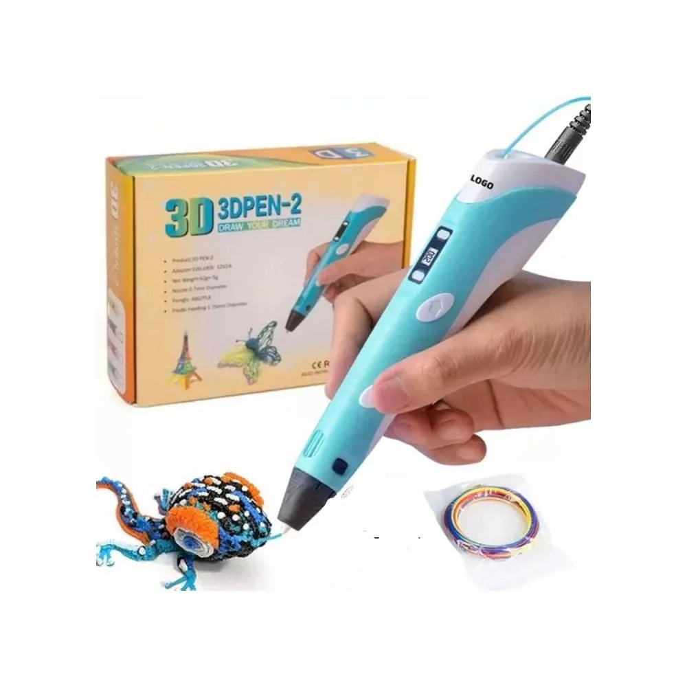 Lapicero 3d Boligrafo Lapiz Turquesa